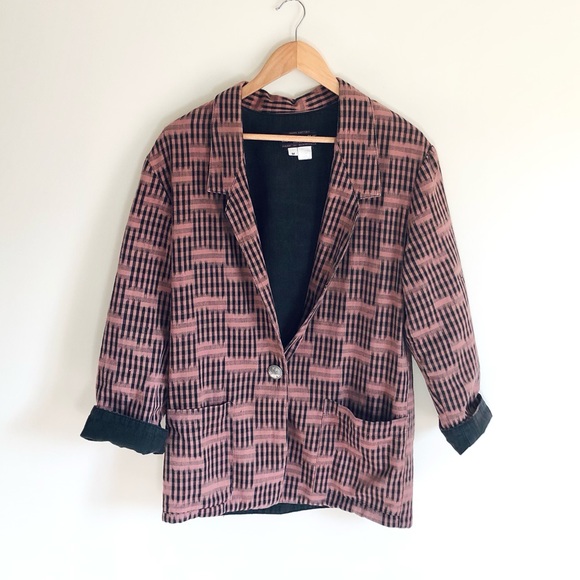 Vintage cotton oversized blazer - Picture 6 of 12